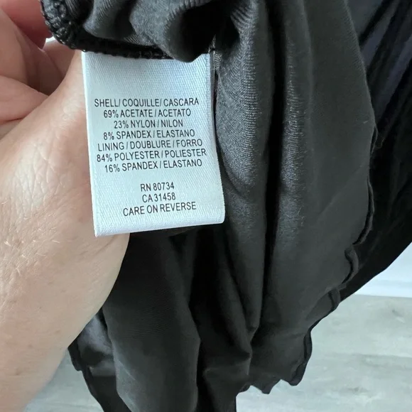 BCBG Max Azria Empire Waist Strapless Gown with Silver Piping - Picture 2 of 6